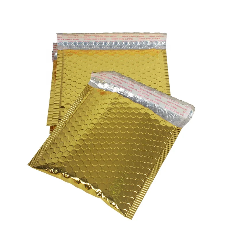 
Large Plastic Matt Poly Self Sealing Custom Logo Courier Gold Bubble Mailers Mailing Shipping Packaging Bags Manufacturer 