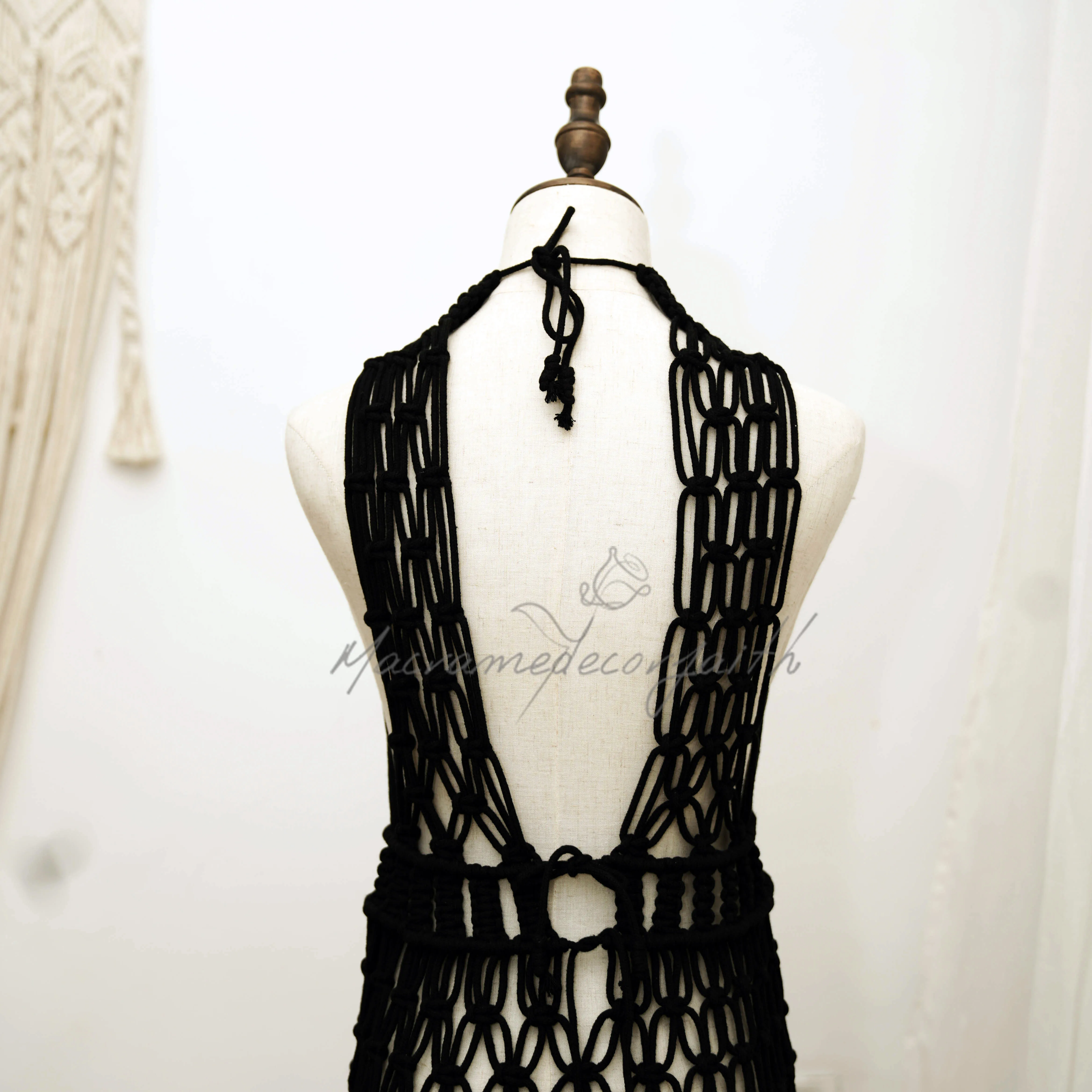 Festival Outfit Clothes Vintage Party Dress Handmade Beach Clotching Macrame Clothes Dresses