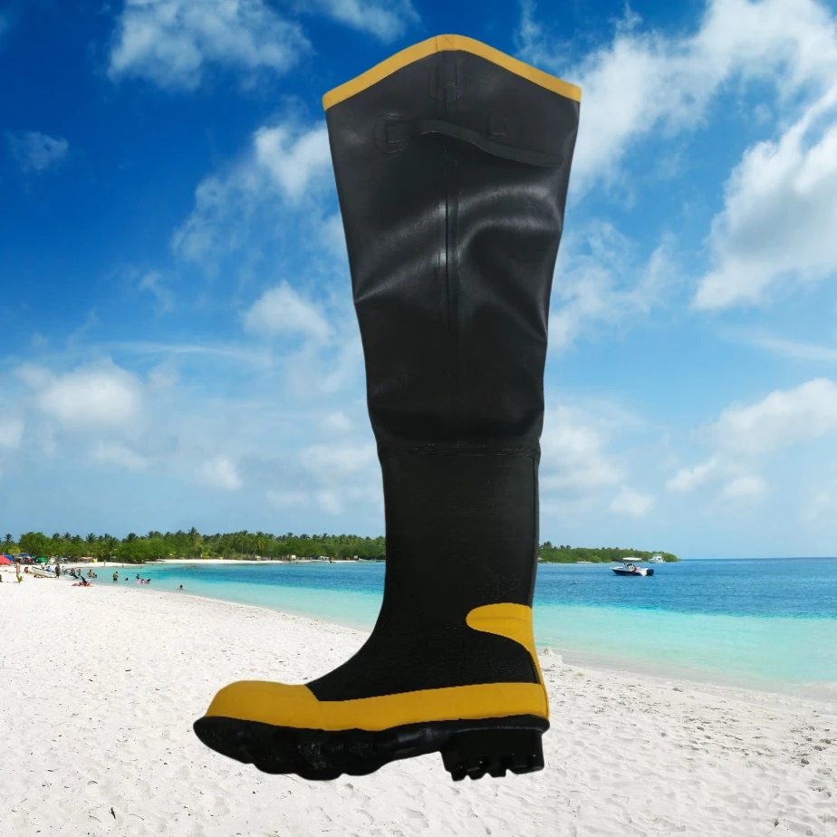 High quality safety rubber boots Rubber band steel toe outdoor boots