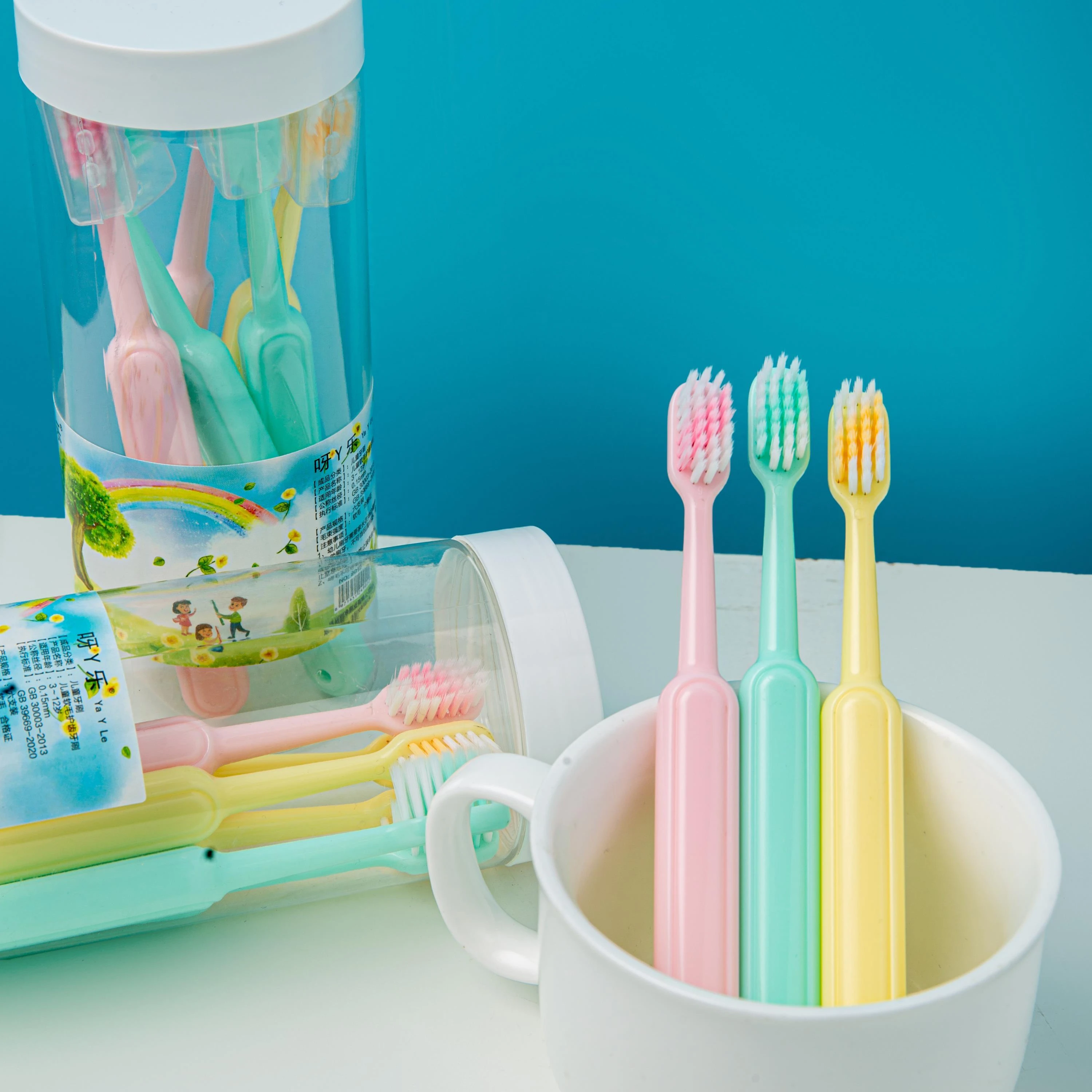 Children Soft Brush  OEM Colors Colorful Design Kids Toothbrush Small Head Silicone Tooth Brush