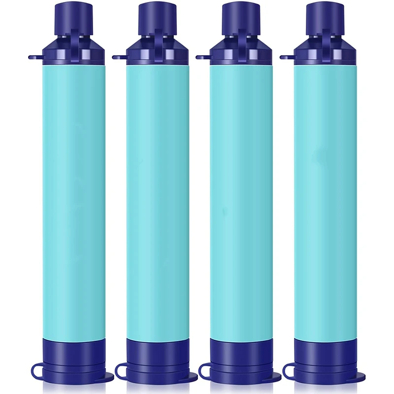 4 Pack Portable Personal Hiking Water Filter Straw Outdoor Survival Water Purifier Straw