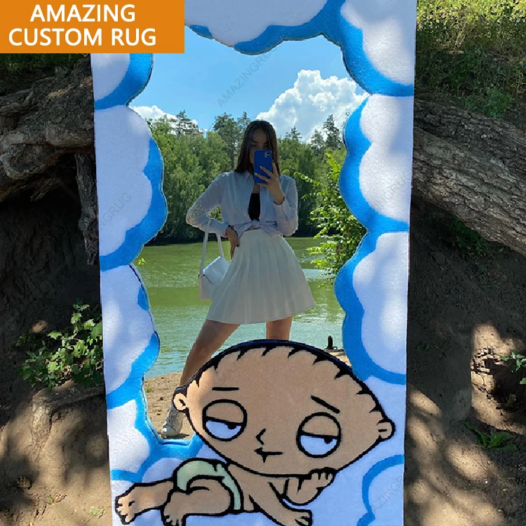 Custom carpet 3d shape design custom size carpet Mirror hot sale carpet mirror