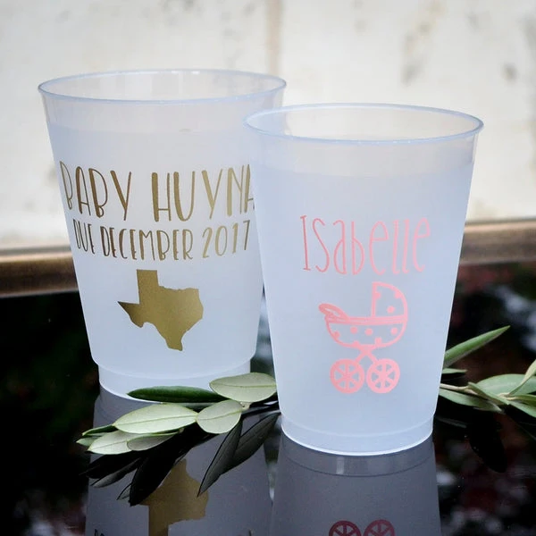 Wedding party use Custom logo printing 16oz reusable frosted plastic cups