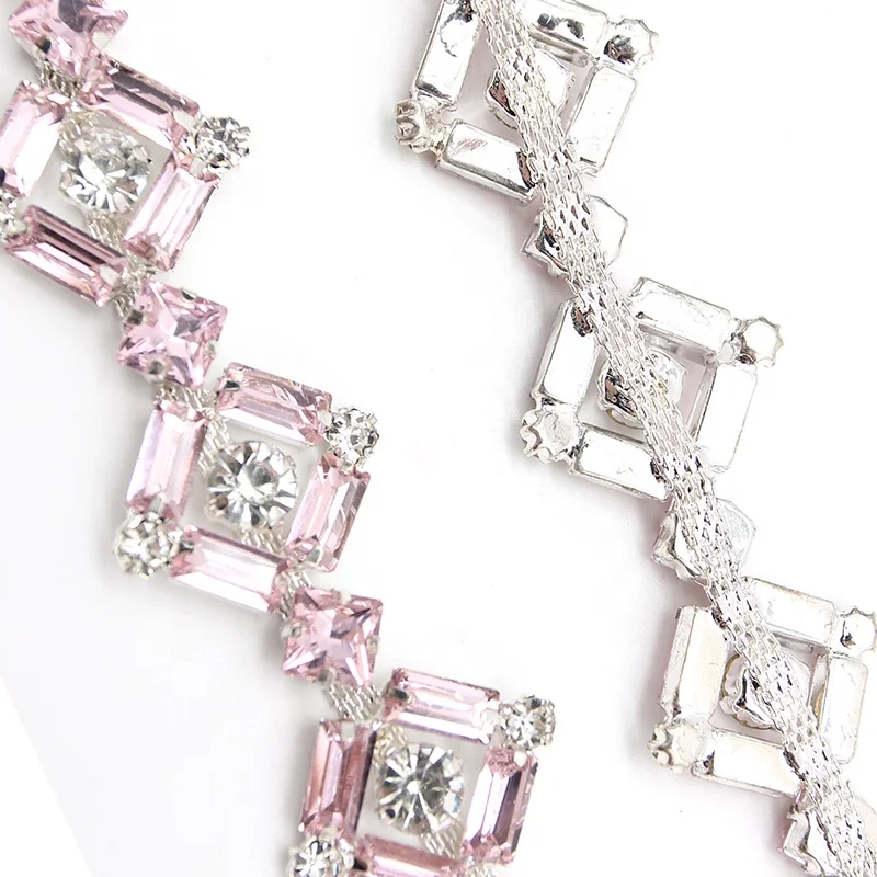 Wholesale Rhinestones Crystal Pearl Chain Trim With Cup Trimming Rhinestones For Accessories