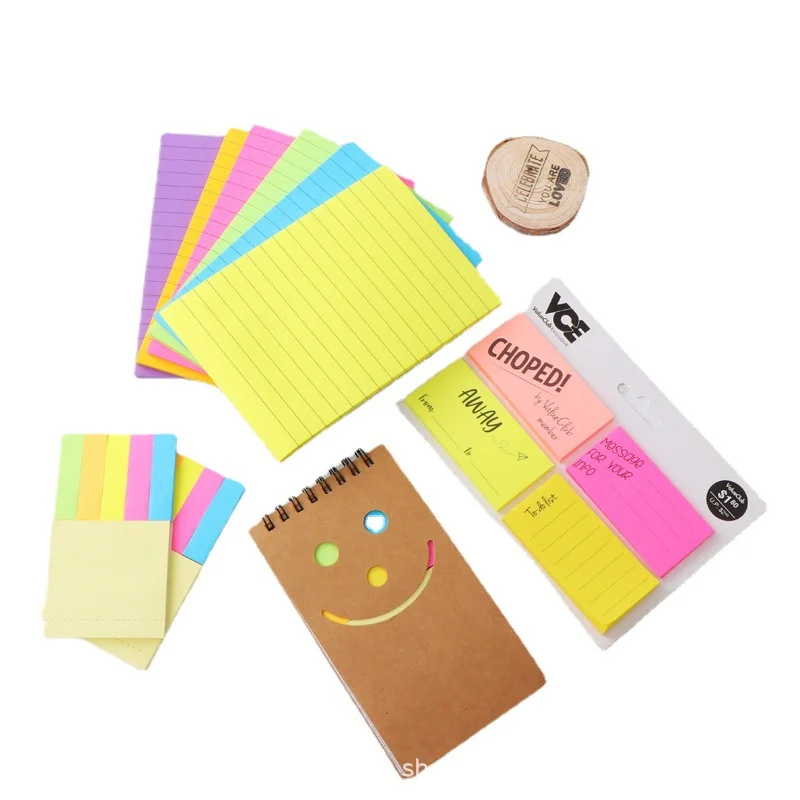 Factory direct sale multicolor custom 4*4  3*3 shape cute sticky note memo pads index card for school diary writing notes