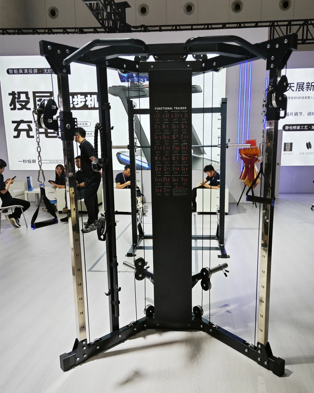 Plate Loaded Cable Crossover Machine Power Rack Attachment Adjustable Dual Pulley System Functional Trainer