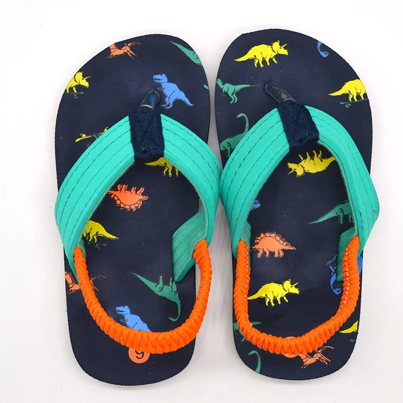 New Design Kids Cartoon Slippers Toddlers Shoes Boys Beach Flip Flops Sandals