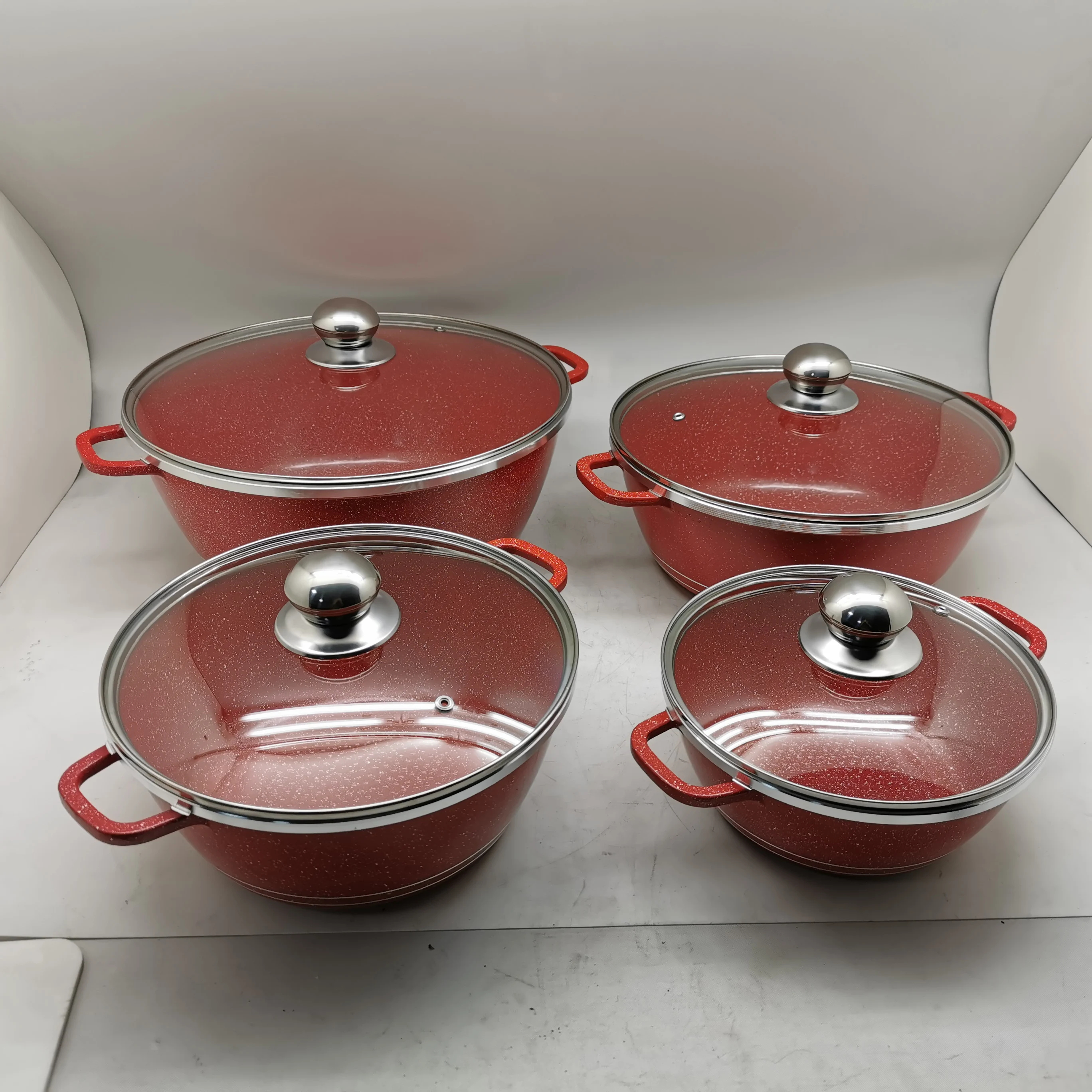 
Competitive price dessini cookware aluminum die cast non-stick stone cooking pots and pans 