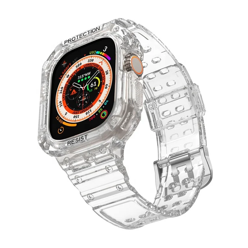 49 мм прозрачный ремешок для смарт-часов из ТПУ с чехлом часов Galaxy Watch 4 5 5pro Samsung Band