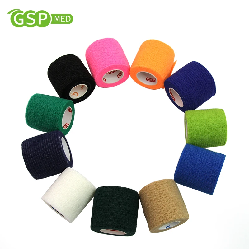Free Sample Flexible Pet Elastic Self Adhesive Spunlace Non Woven Bandage