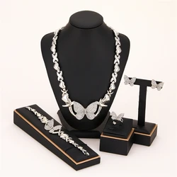 2021 June USA XOXO butterfly Jewelry Sets Lovely and Hot Design Necklace Earrings Bangle Ring Four piece Set