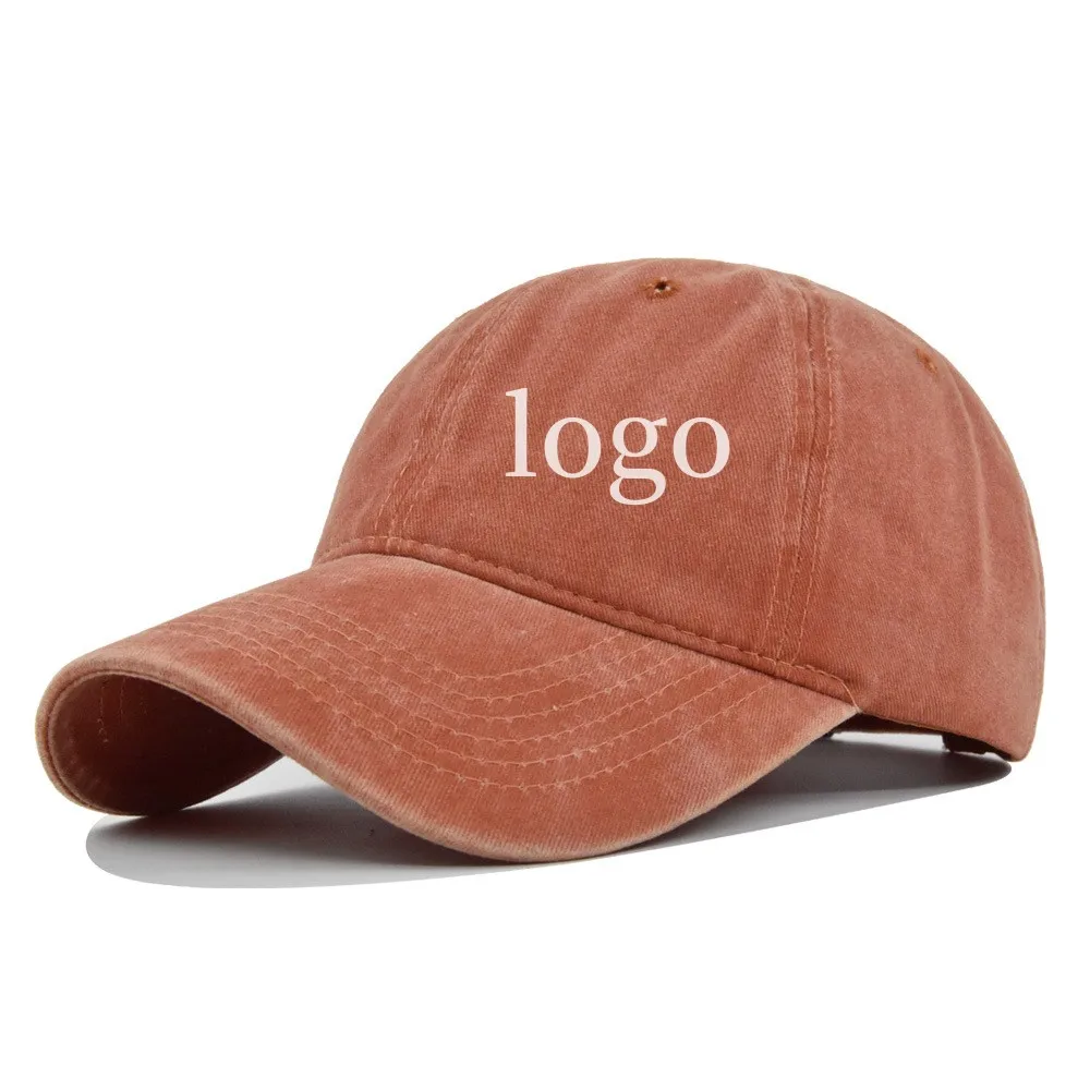 Custom Pattern Logo Cotton Washed Baseball Caps Adjustable Dad Hat for Unisex