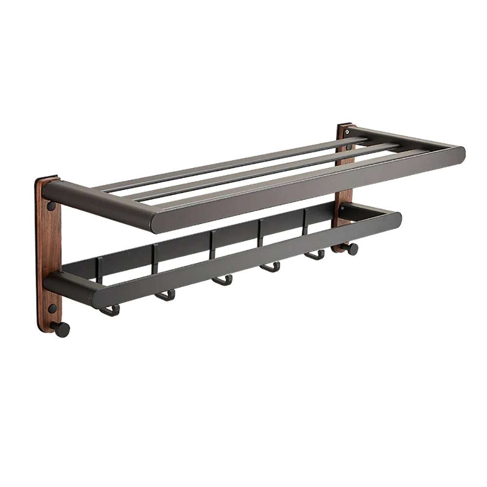 Towel rack no hole toilet bathroom rack wall hanging light luxury bath towel rod toilet hanging rack towel rod