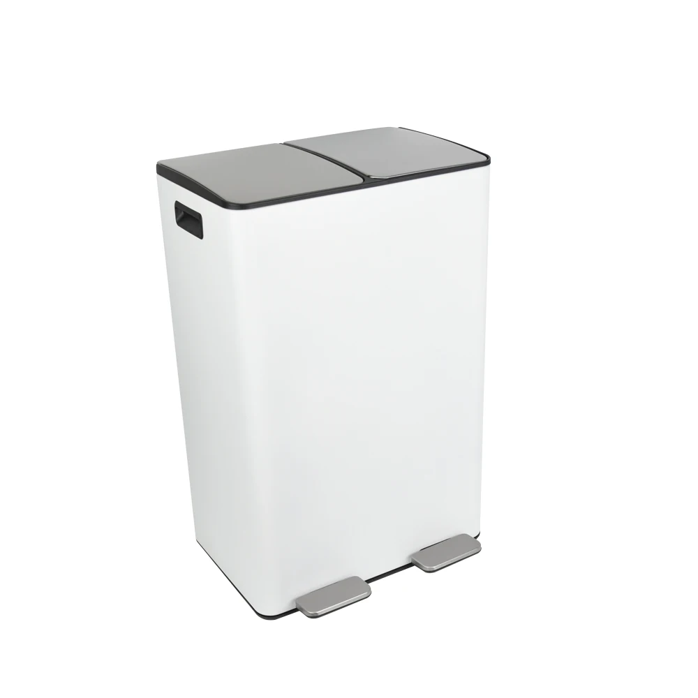 Waste Bin Metal Garbage Trash Best Bins Stainless Steel Separate Medical Luxury with Pedal Recycle Kitchen Outdoor 2 Two 60L