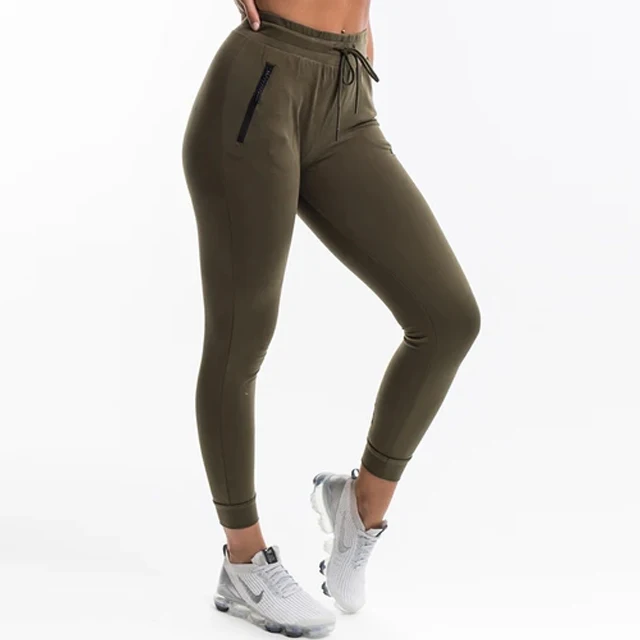 Custom Logo Fitness Ladies Sweat Track Pants Slim Fit Running Jogger Pants Drawstring Gym Tights Blank Sports Sweatpants Women