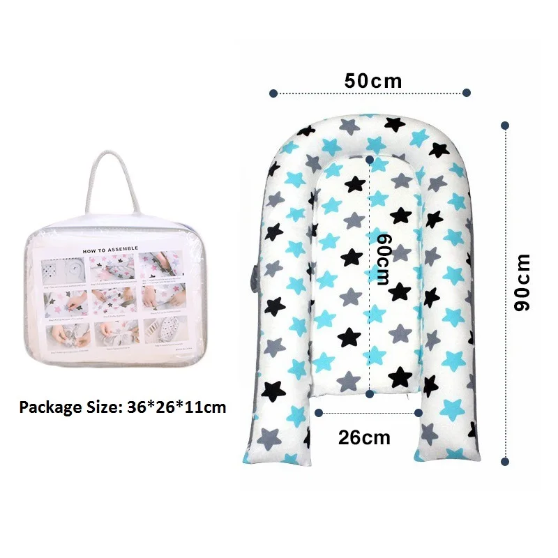 
Baby Crib Nest Cot Portable and Washable Cotton Infant Nest Safeguard Bed Crib Nest 