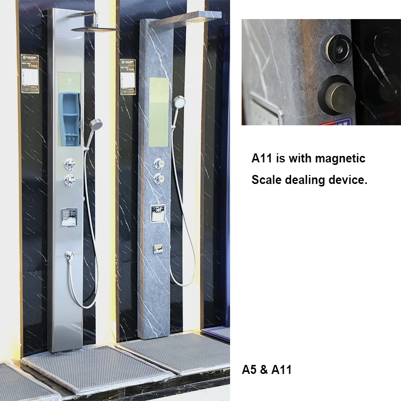 
New Design Shower Column with MAGNETIC water device, instant water heater in new technology TPCS system of low cost electricity 