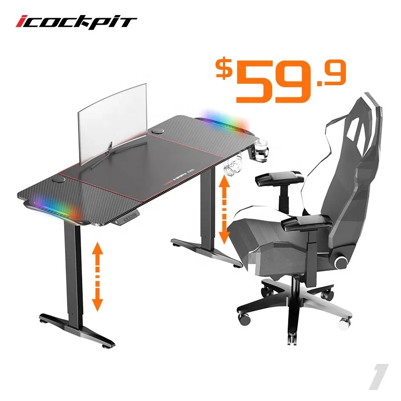 Amazon Factory Price Home Office Ergonomic Design Pc Computer Desk Furniture Office Table Coffee Table Adjustable Height Desk