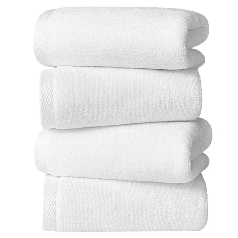 Customized Logo 5 Star Quality 100% White Cotton Bath Towels for Adults Jacquard Sports Pattern High Quality Hotel Home Use Gift