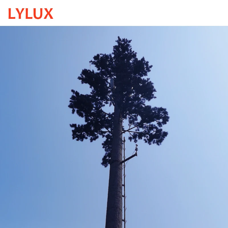 CE/BS/ASTM/AS code designed 25m 5G camouflage telecom camouflaged tower, disguised pine tree tower at mountain, park, forest