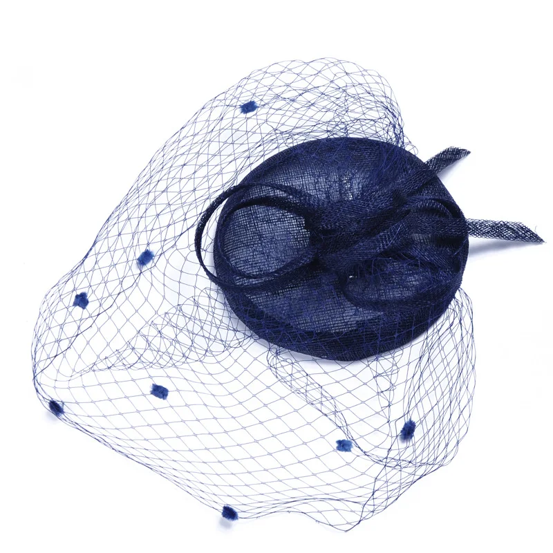 Шляпа Женская сетчатая из органзы, винтажная кружевная пляжная шляпа для церкви и торжественных случаев, красного цвета