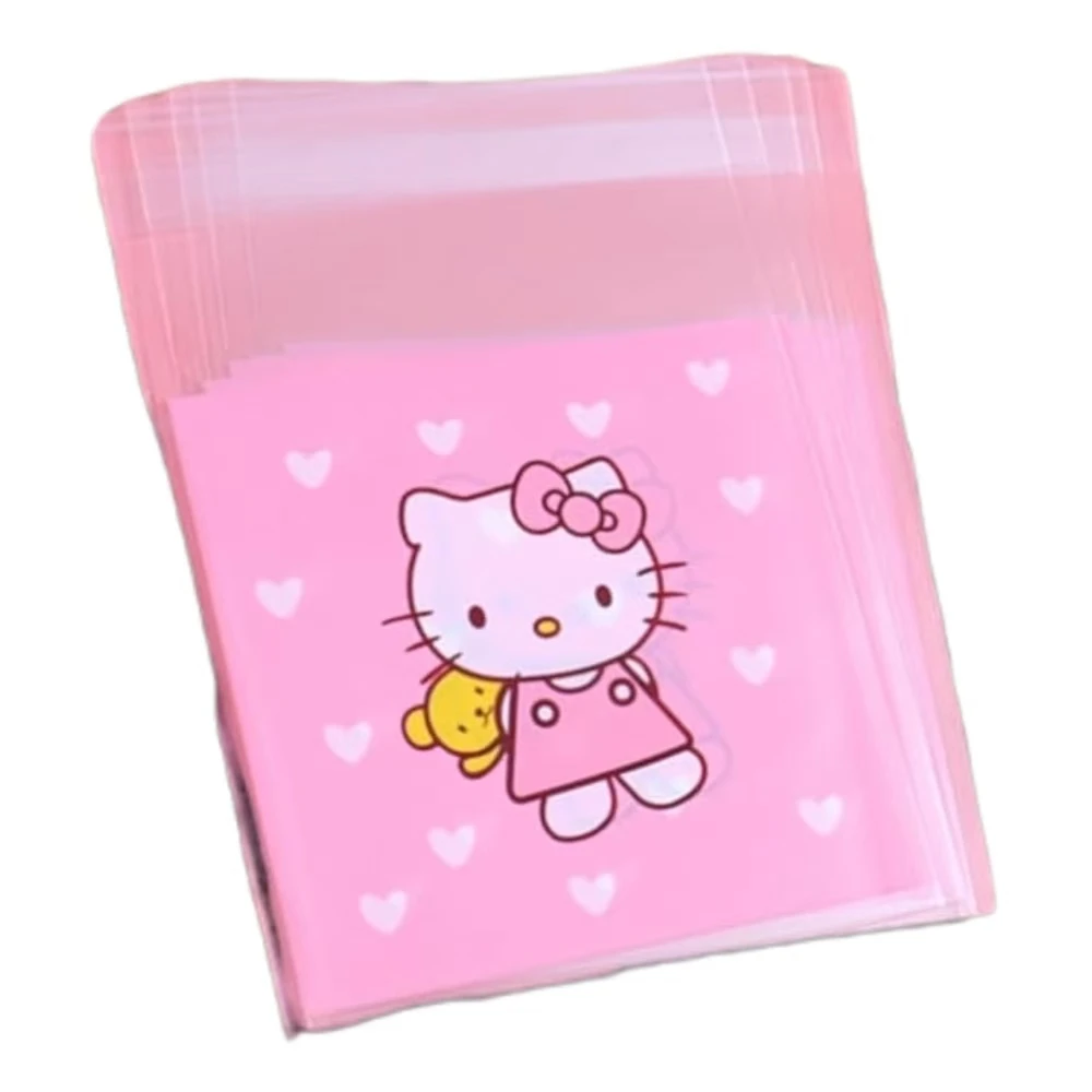 Kitty Cookie Bag homemade Pink Self Sealing Cute Bubble Gum Candy Pouch Cellophane Packaging Bags