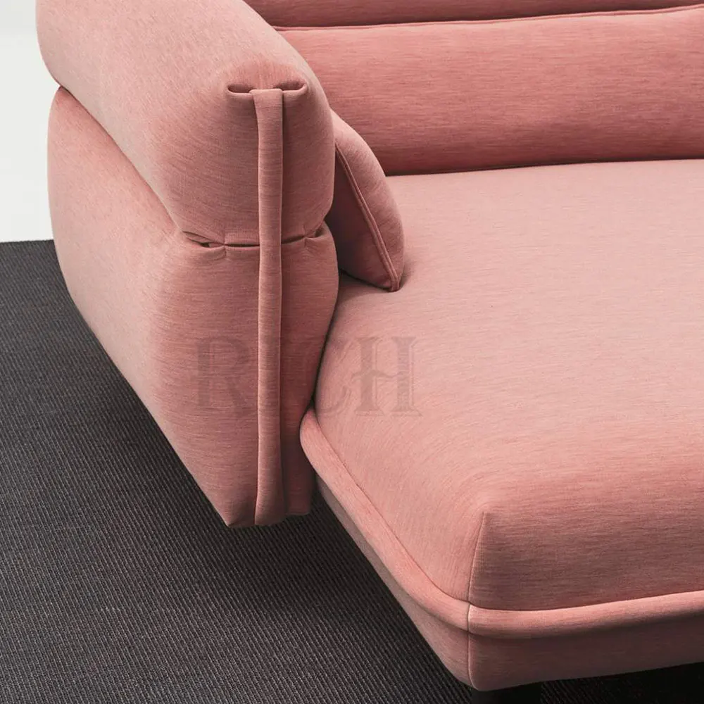 living room furniture leisure sofa with wood leg 3 seater settee upholstered Nordic sofa fabric grey settee sofa