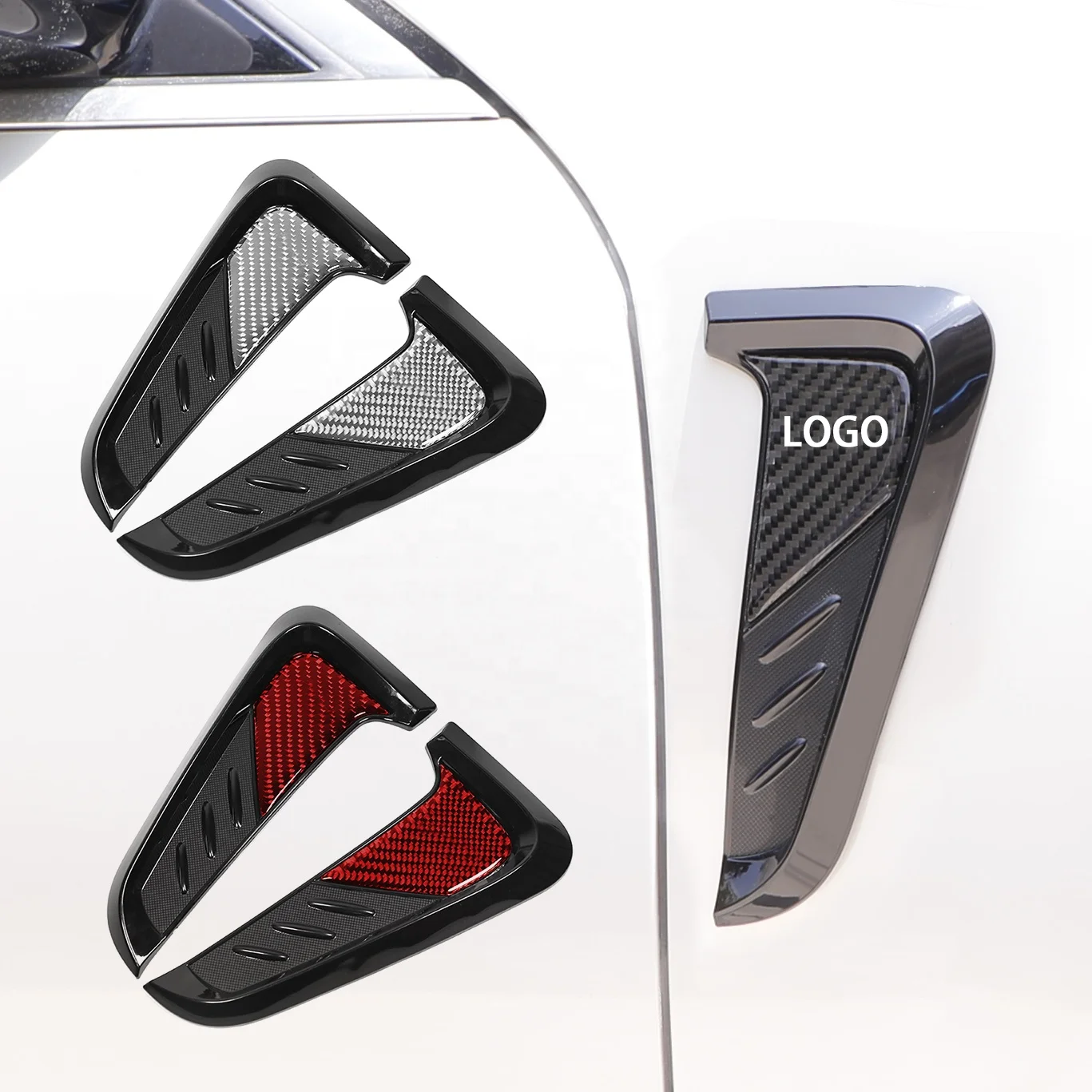 Factory Custom Logo Fender Decorative Stickers Carbon Fiber Fender Trims Car Side Vent Fender Stickers