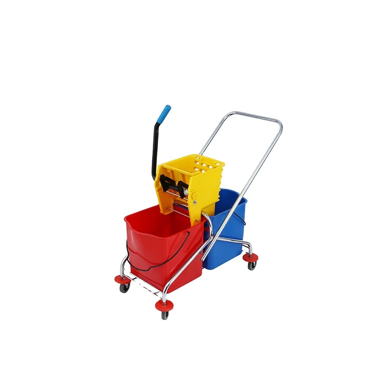 Haotian B-043 Model Bucket Mop Wringer Trolley Rubber BUCKETS Side-press Double Plastic High Grade Plastic 60L 100 Pieces 10kg
