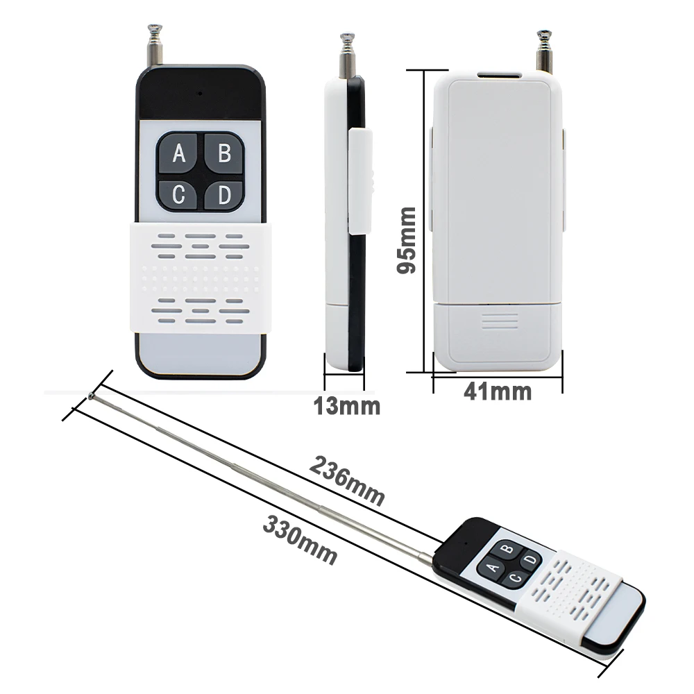 433Mhz Wireless Remote Control 1 2 4 Keys 1527 Learning Code 1000M RF Relay Transmitter for Gate Garage Door motor Controller