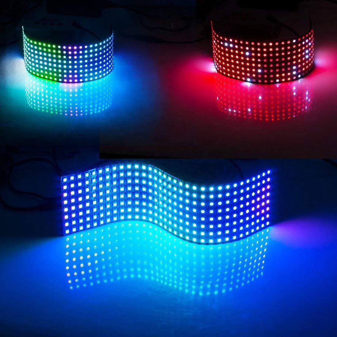 WS2812B гибкий 16*16 мм 5050 RGB матричный светодиодный дисплей PCB Пиксельная цифровая Rgb Светодиодная панель 5 В Адресуемая светодиодная матричная