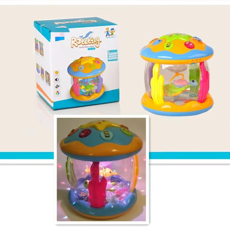 Babies New Product Ocean Rotating Park Series Plastic Small Battery Operated Educational Musical Sea Paradise Baby Rotate Toys