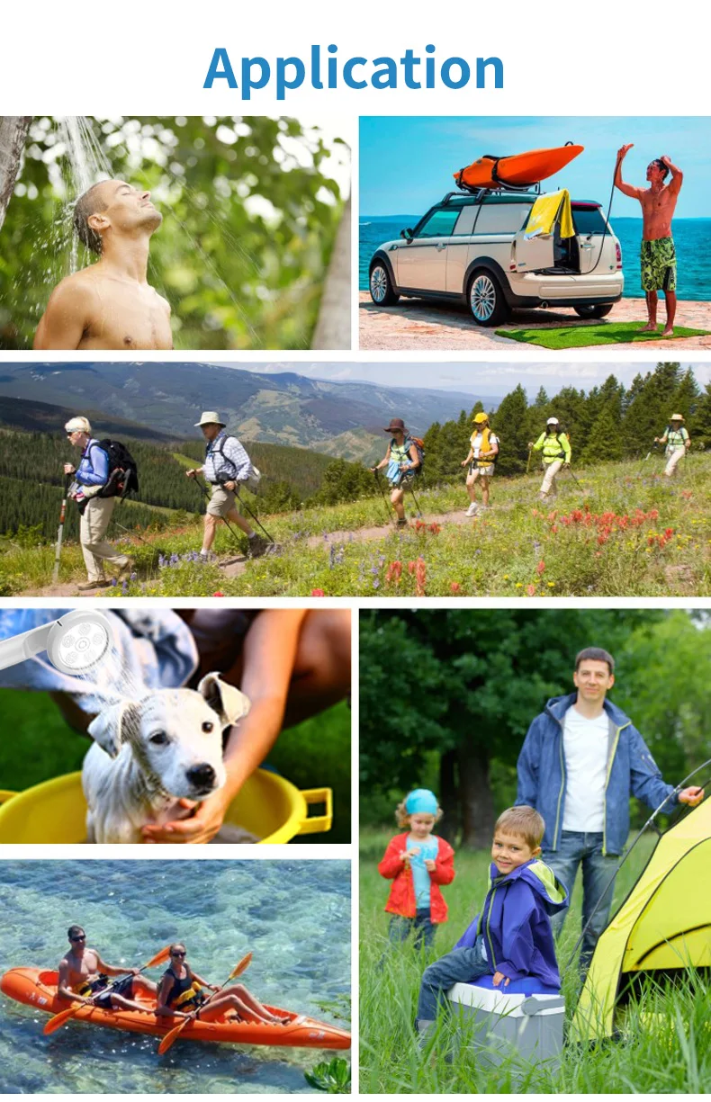 Summer Outdoor 12V USB Rechargeable Car Camping Portable Shower Pump with High Pressure