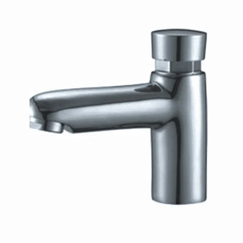 Atuo Self-closing Brass Single Cold Push Button Delay Basin Faucet For Public Toilet Water Saving Time Delay Basin Tap