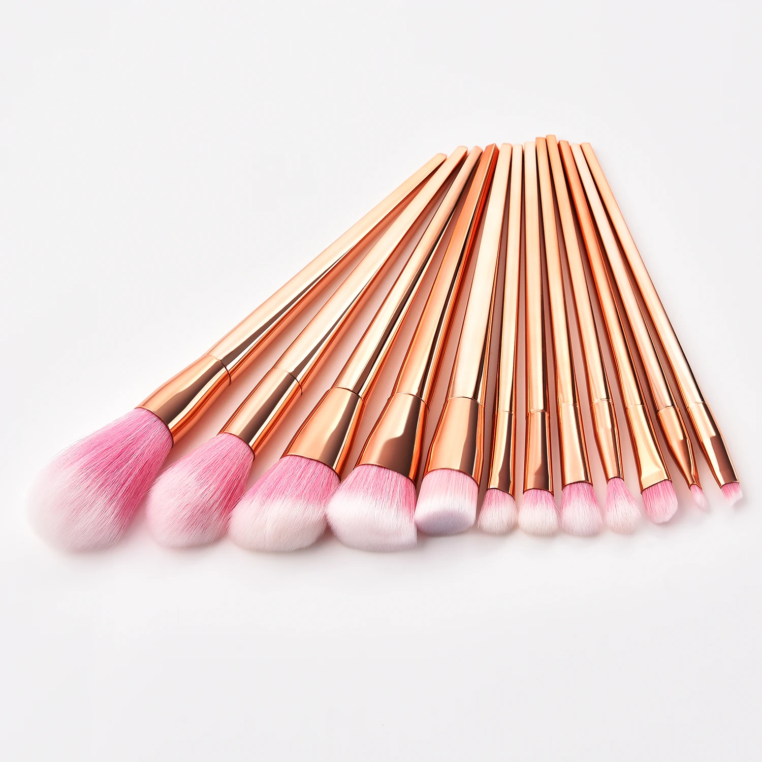 High-quality Custom logo rose gold 12 Pcs Makeup Brush Set