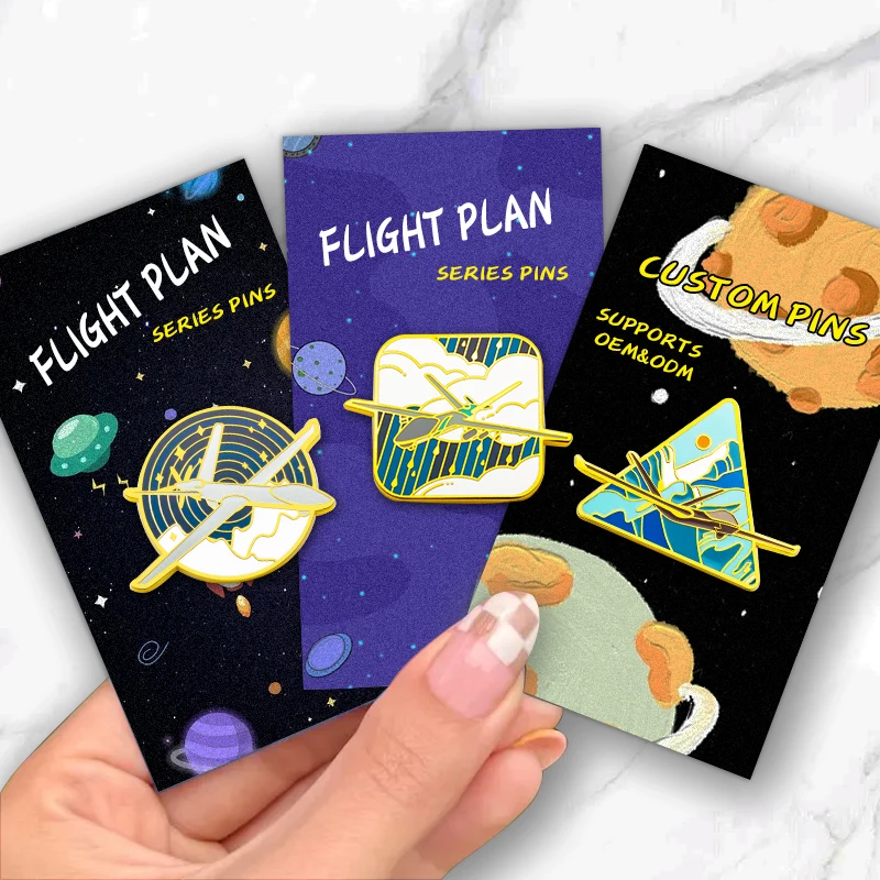 Manufacturer Enamel Pins Custom Personalizados De Vote Logo Cap Safety Soft Hard Badge Brooch Metal Airplane Pin
