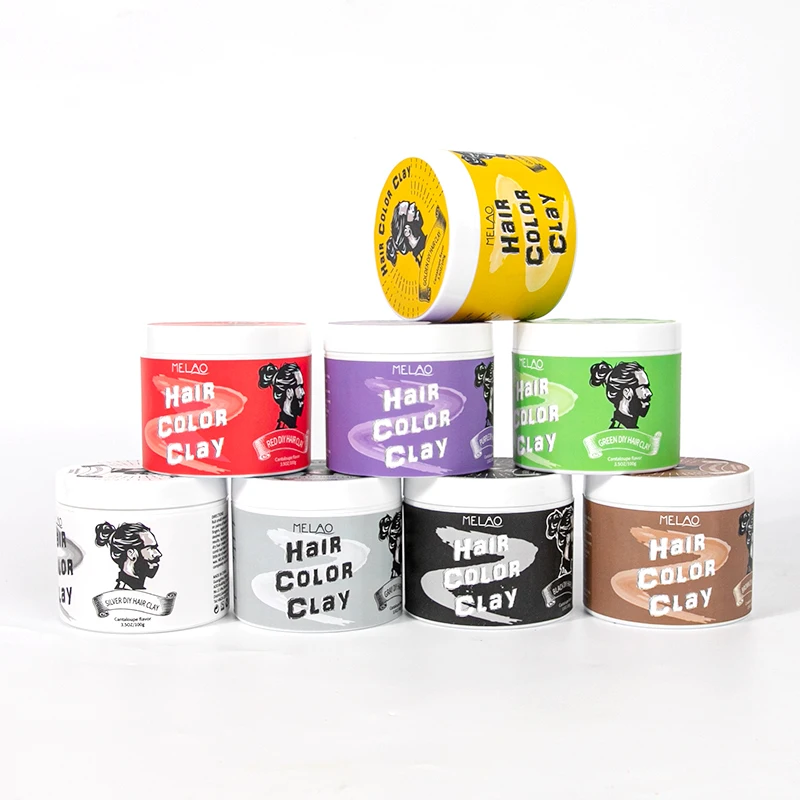 high quality 9 Kinds Colors strong hold hair color wax for men salon hair dye clay styling pomade product
