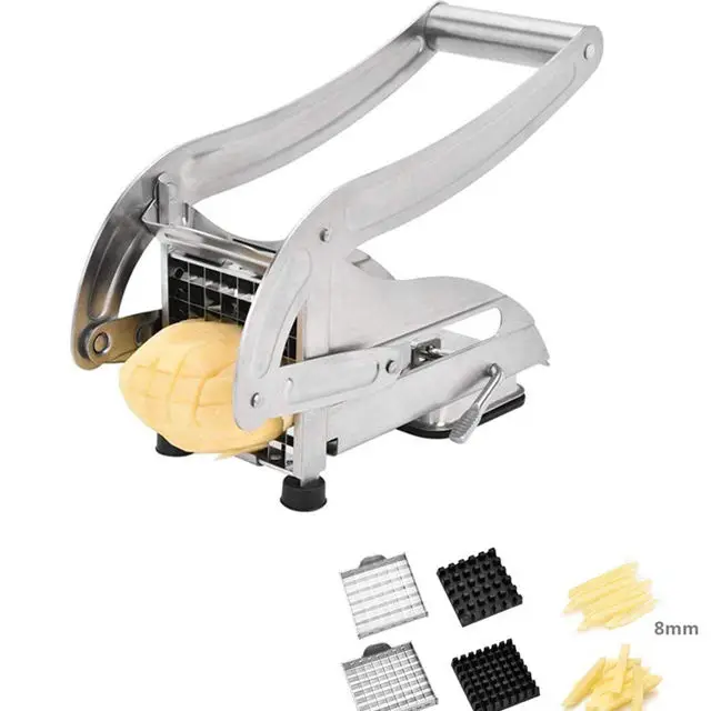 Hot Sale Home Kitchen Manual Stainless Steel Potato Onion Slicer Machine Chip Chopper French Fry Chipper Fruit Cutter