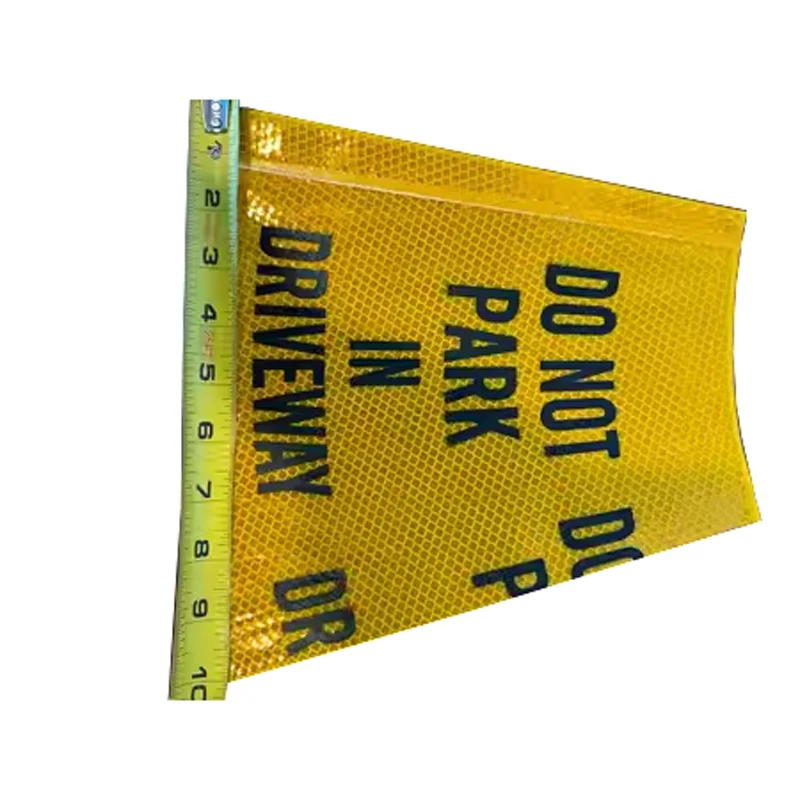 High Visibility PVC Reflective Vinyl Sheeting Traffic Cone Sleeve Adhesive Prismatic Micro Grade Printable Flexible Warning Use