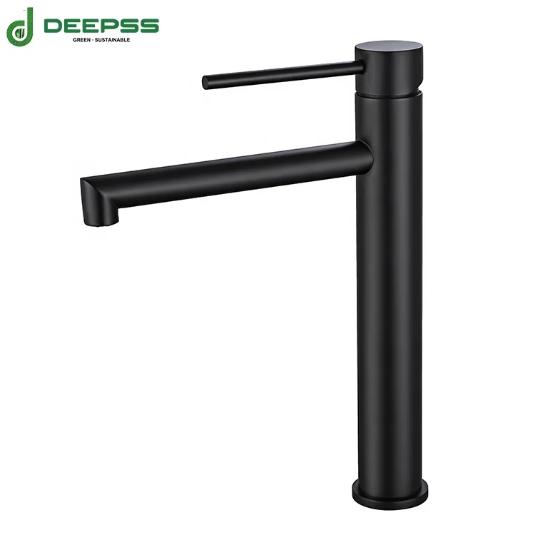 Deepss Factory Supplier Bathroom Mixer 304 Stainless Steel White Basin Faucet With Slim Luxury Handle