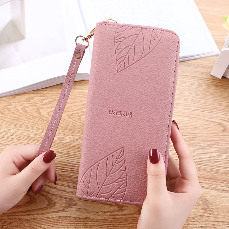 PU Zipper Large Capacity Purses For Girls fashion ladies Long Clutch wallets coin purses handbags Women teenager wallet