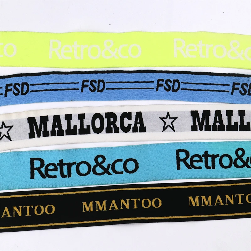 Custom   Jacquard Elastic Waist Webbing  Underwear Elastic Strap Elastic Band For Sports Bra