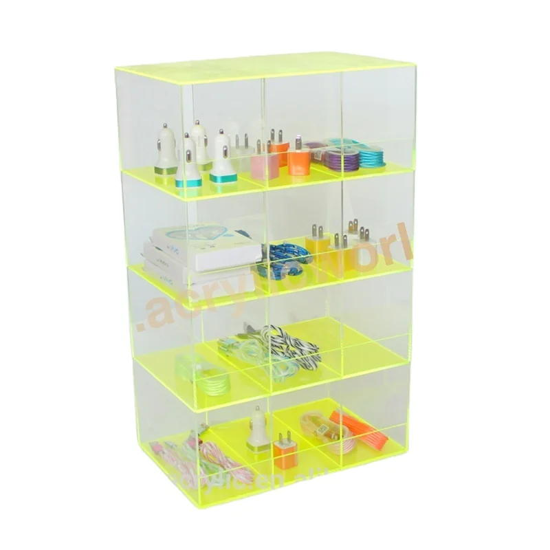 acrylic mobile phone accessories display rack,charger display stand,acrylic USB display shelf