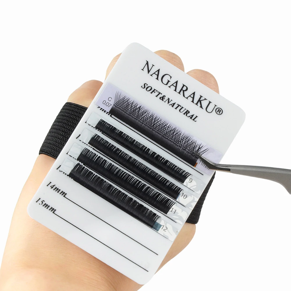 NAGARAKU Eyelashes Extension Cycle Use Eyelash Palette Holder Rubber Band 8 lines 8mm to 15mm Marked on Right Makeup Tools