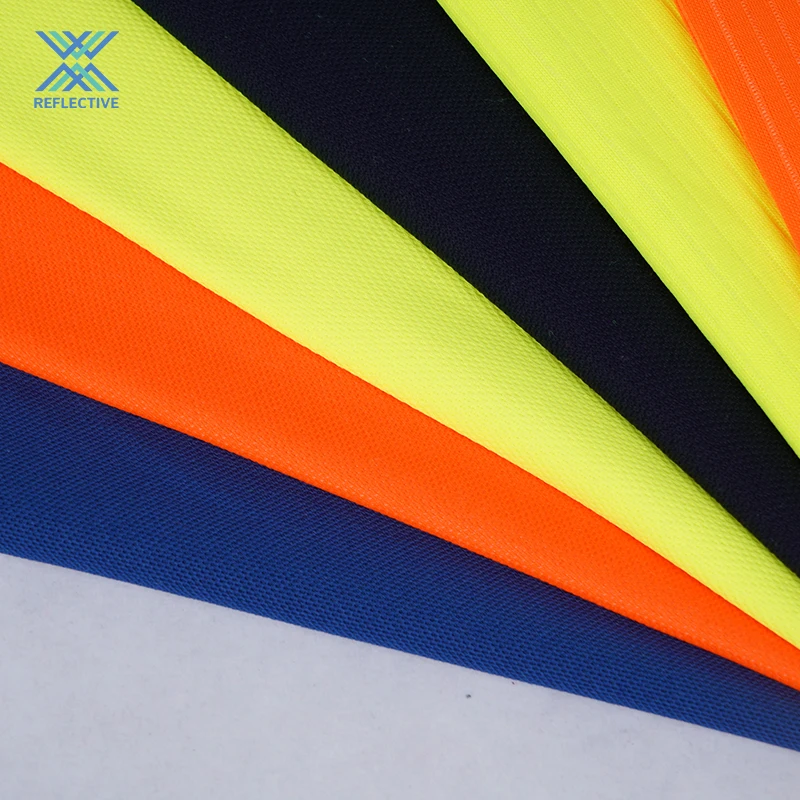 LX EN20471 100% Polyester Knitted Hi Vis Reflective FR Fabric Functional Fluorescent Fabric Flame Retardant Fabric