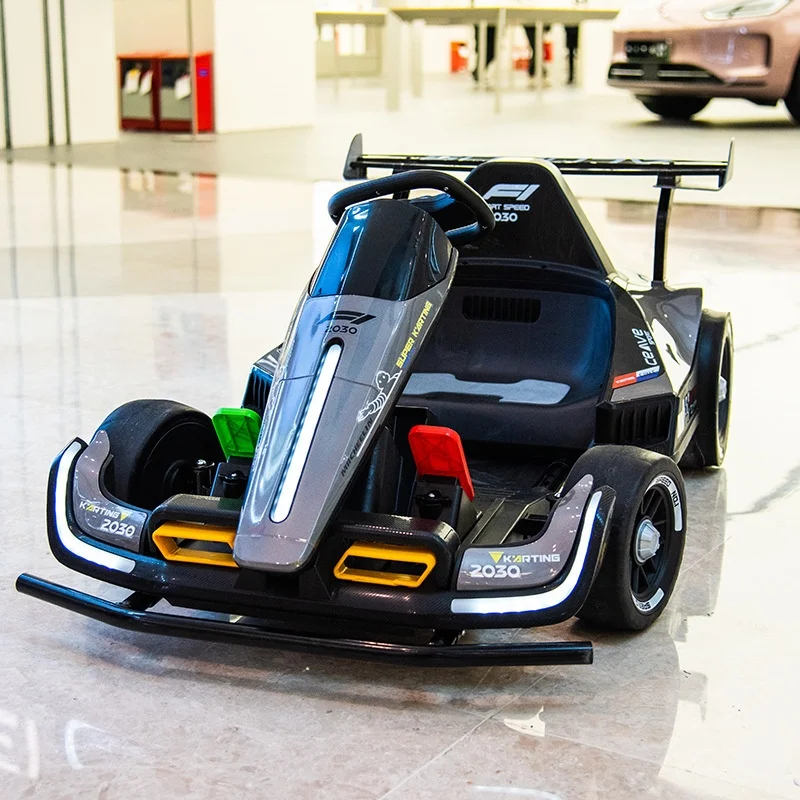 Kids Four-Wheel Electric F1 Go-Kart Battery Powered Remote Control Toy Adults Children Baby Cross-Border Drift Car Made Plastic