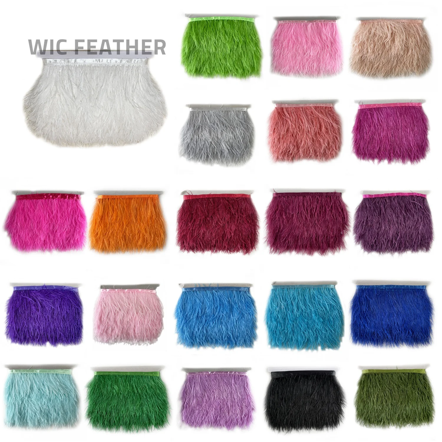Custom Manufacturer Wholesale High Quality 8 10 cm Selected Prime All Colors South Africa Dyed Lace Ostrich Feather Trim Fringe