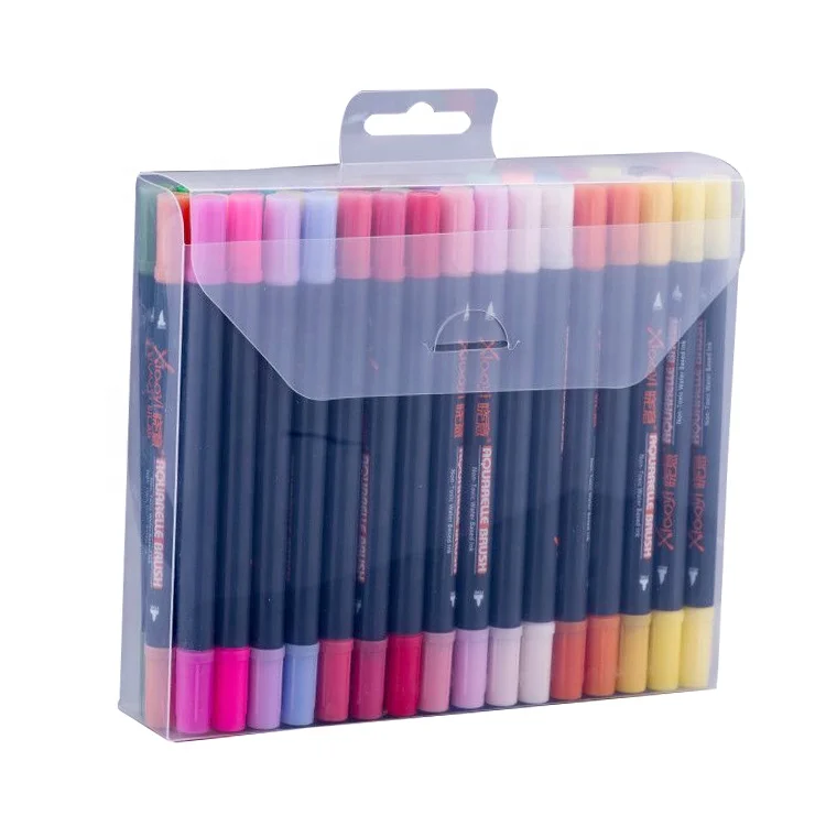 Wholesale Promotional 12 24 36 Pack Dual Tip Soft Brush Marker Pen