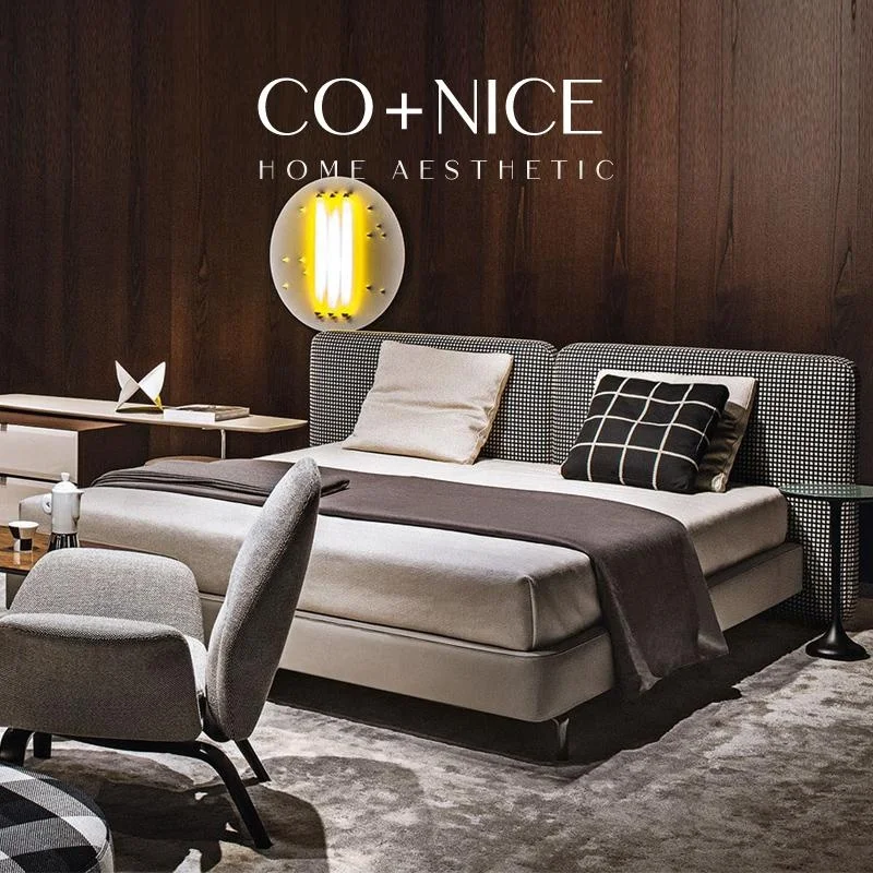 
Damanta custom cloth bed Italian modern simple master bedroom double bed Tatlin cover 