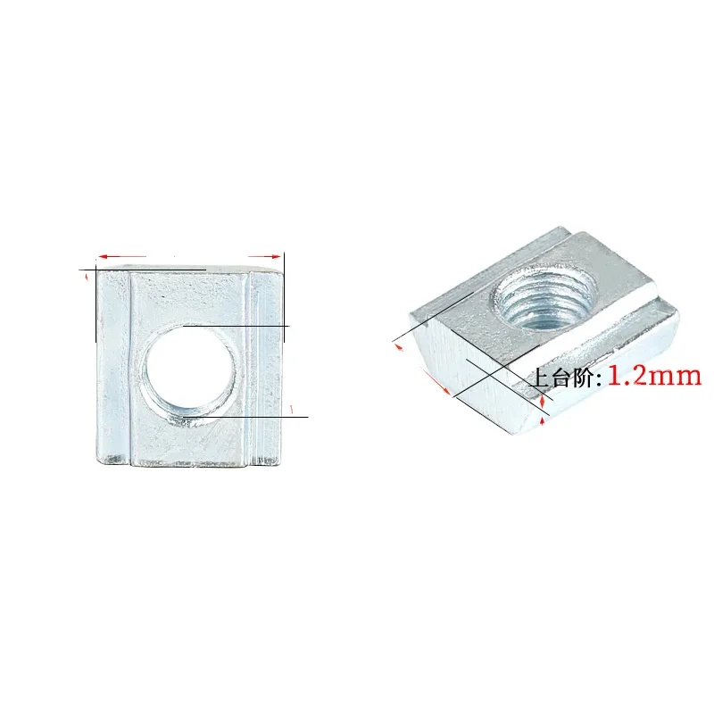 Euro-Standard Stainless Steel and Nylon Slide Nut 20/30/40/45 M3/M4/M5/M6/M8 T-Nut Square Sliding Block Zinc Plated Eye Nuts